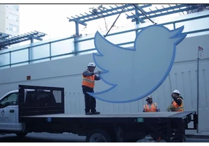 The 560-pound Twitter logo has sold for $34,000