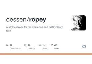 Ropey – A UTF8 text rope for manipulating and editing large texts. in Rust