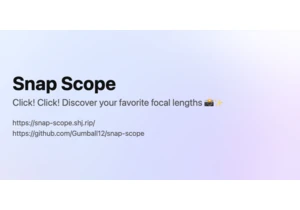 Show HN: Snap Scope – Visualize Lens Focal Length Distribution from EXIF Data