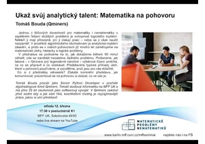 Ukaž svůj analytický talent: Matematika na pohovoru – Tomáš Bouda (Qminers) [seminář MPN 12.3.2025]