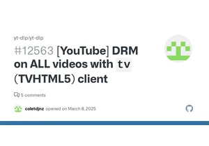 YouTube DRM added on ALL videos with TV (TVHTML5) clients