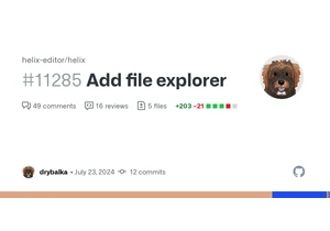 File Explorer is merged to Helix editor