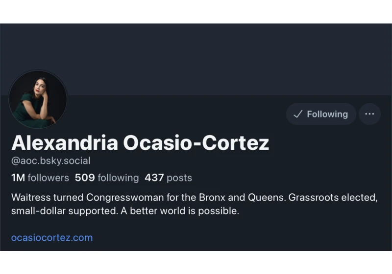 US Representative Alexandria Ocasio-Cortez is the first Bluesky user with a million followers