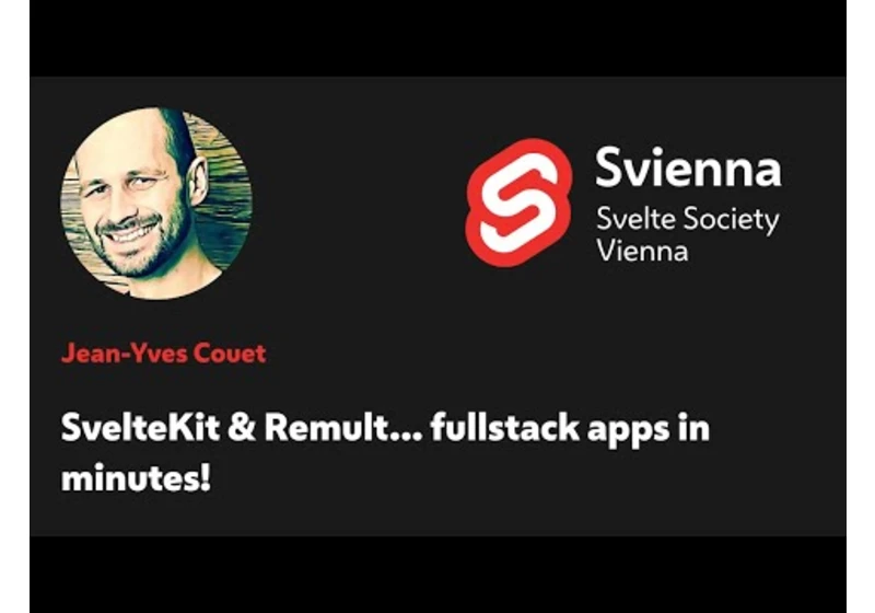 Jean-Yves Couet - SvelteKit & Remult... fullstack apps in minutes!