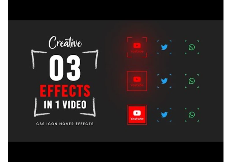 3 Creative CSS Soical Media Icon Hover Effects