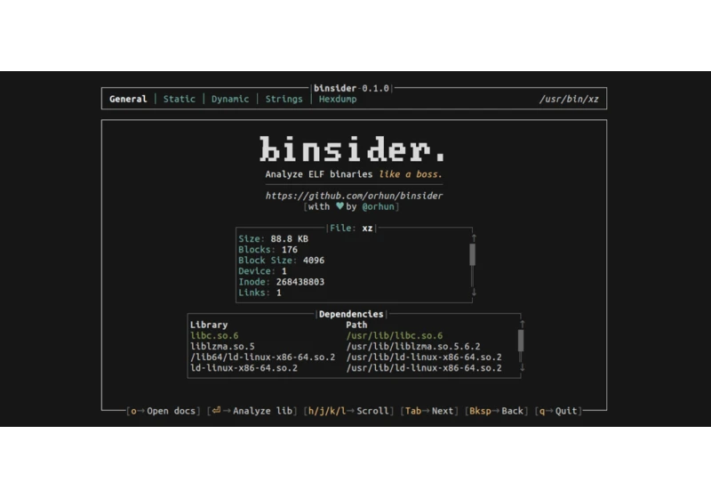 Binsider – A TUI for analyzing Linux binaries