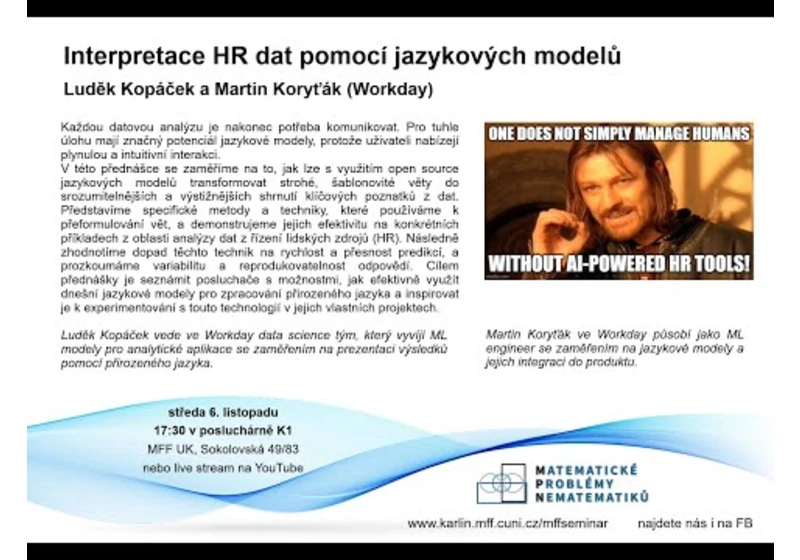 Interpretace HR dat pomocí jazykových modelů – Luděk Kopáček, Martin Koryťák [seminář MPN 6.11.2024]