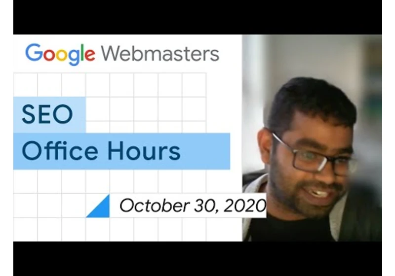 English Google SEO office-hours from October 30, 2020