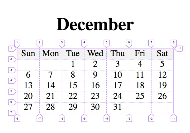 A Calendar in Three Lines of CSS