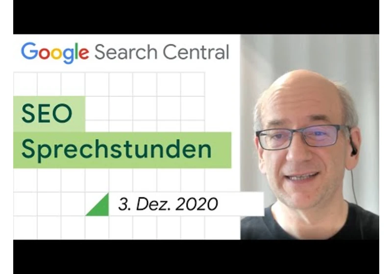 German / Google SEO Sprechstunden auf Deutsch vom 3. Dezember 2020