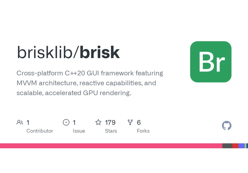 Show HN: Brisk – Cross-Platform C++ GUI Framework: Declarative, Reactive, Fast