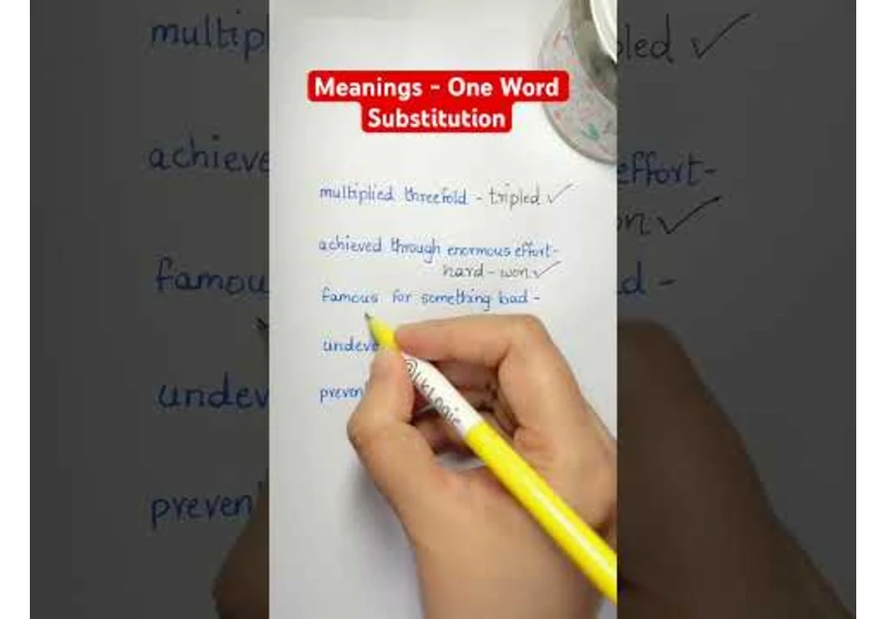 English meanings - One Word Substitution