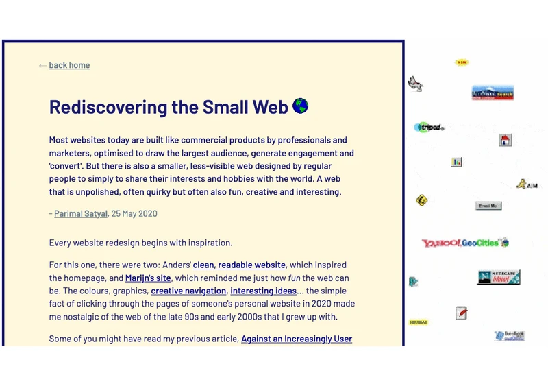 Rediscovering the Small Web (2020)