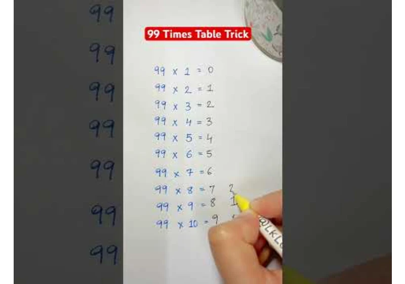 99 Times Table Trick