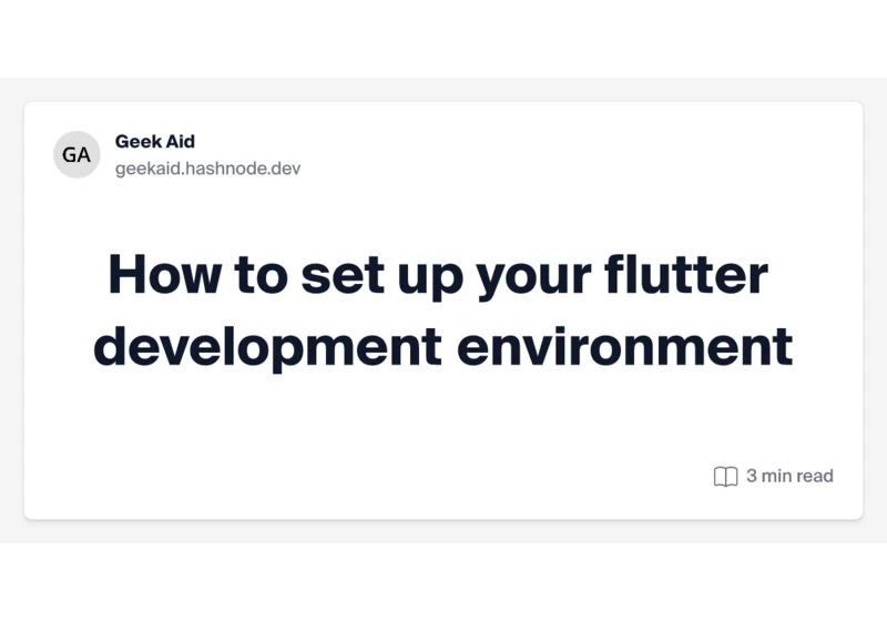 How to set up your flutter development environment