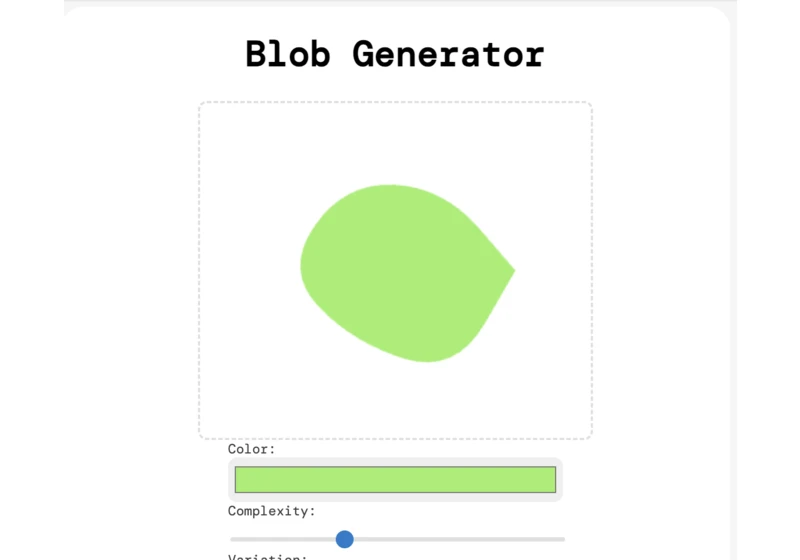 How to create a “blob generator” tool in JavaScript