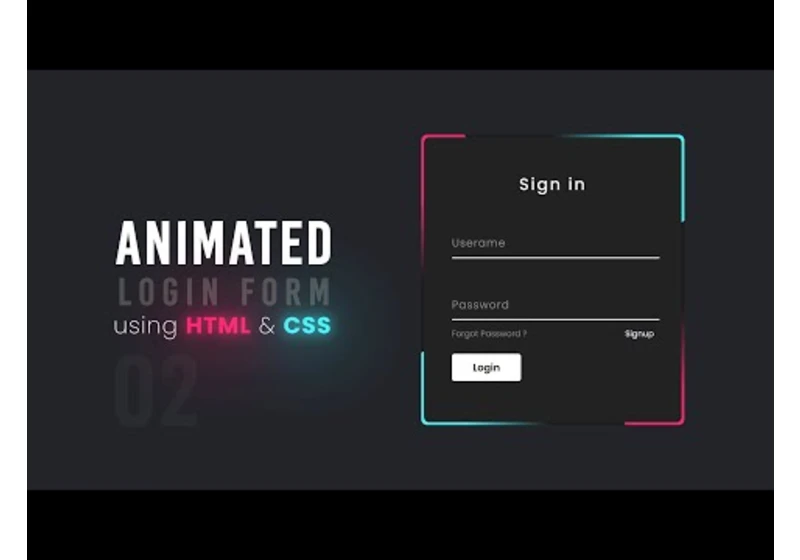 Animated Login Form using Html & CSS