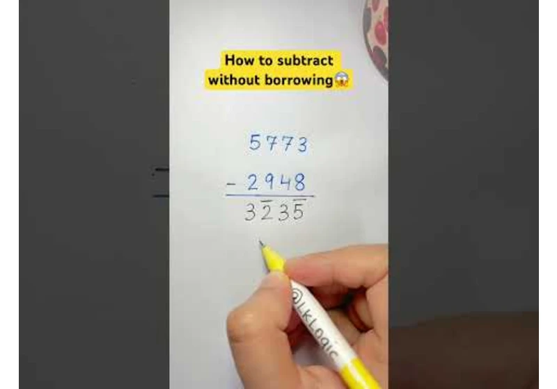 How to subtract without borrowing?😱