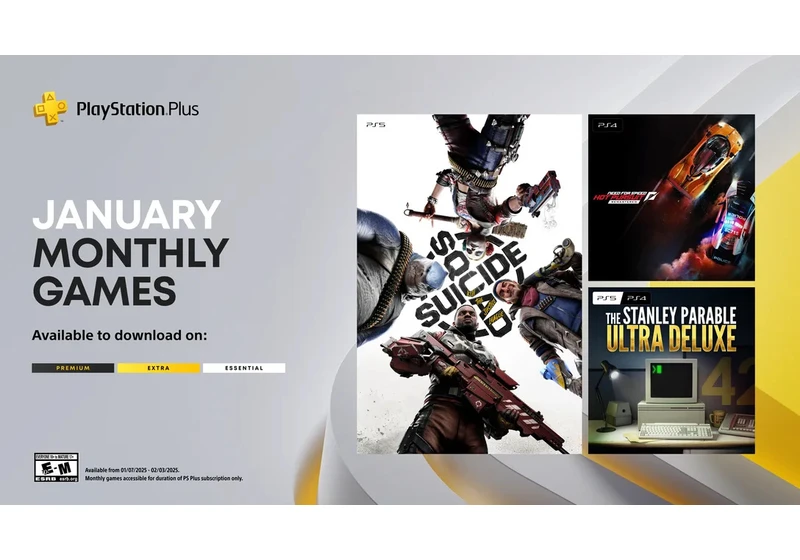 The first PlayStation Plus games of 2025 include The Stanley Parable and Suicide Squad