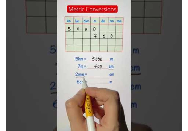 Metric system conversion tricks | km to m | m to cm | mm to m | m to km | mm to cm | cm to mm