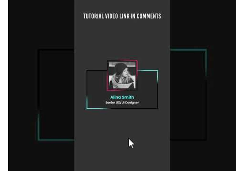 Animated Profile Card UI Design using Html & CSS #shorts