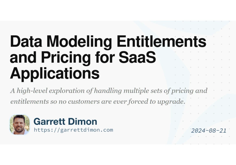 Data Modeling SaaS Entitlements and Pricing