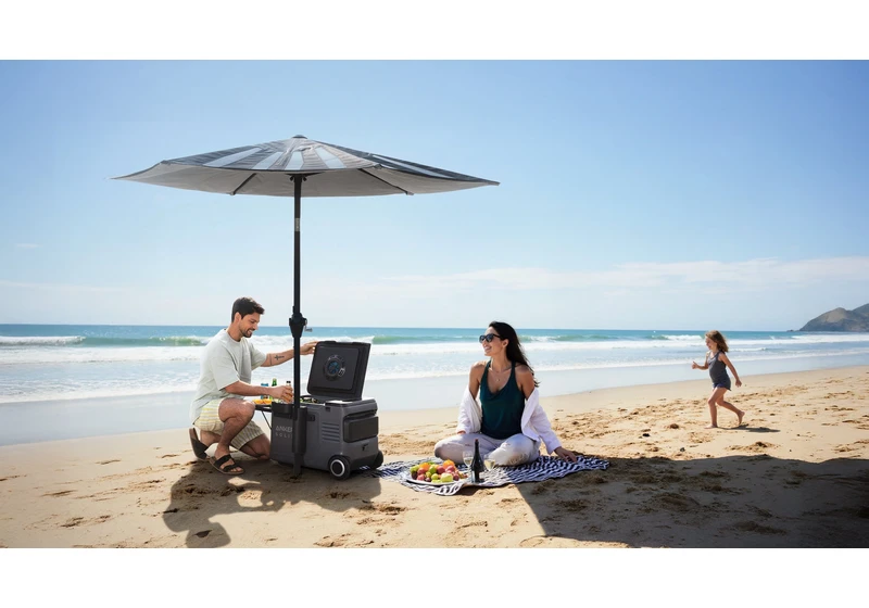 Anker’s solar-powered parasol keeps you and your drinks cool in the sun