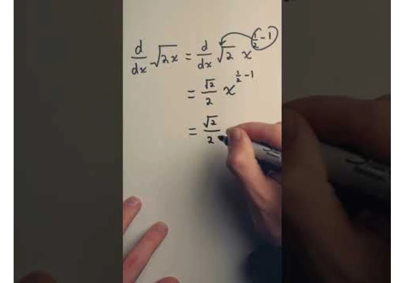 derivative of sqrt(2x) with the power rule