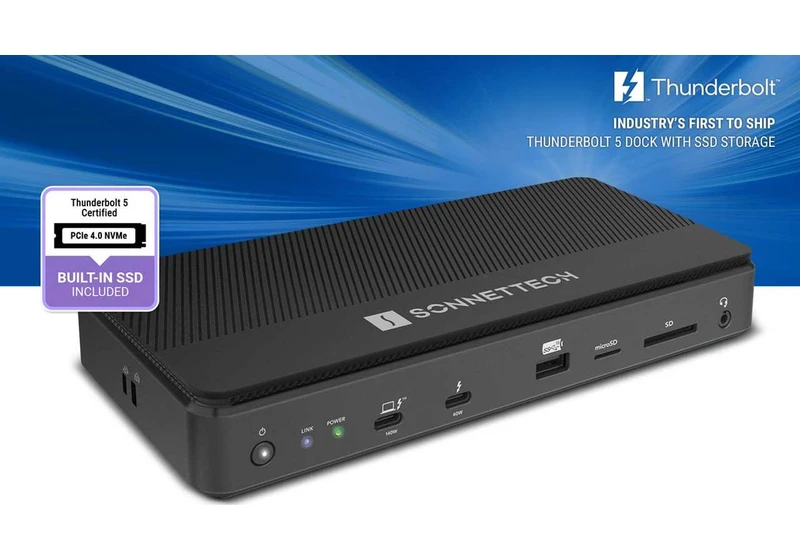  Thunderbolt 5 dock comes with built-in PCIe 4.0 SSD and four TB5 ports — pricing starts at $399 