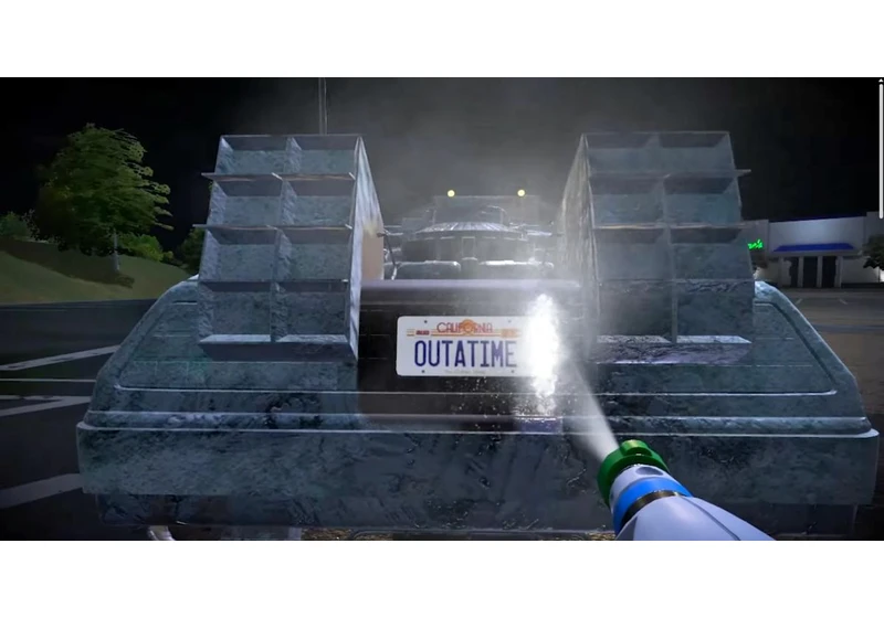 'PowerWash Simulator' will let you clean the grime away from Back to the Future’s DeLorean