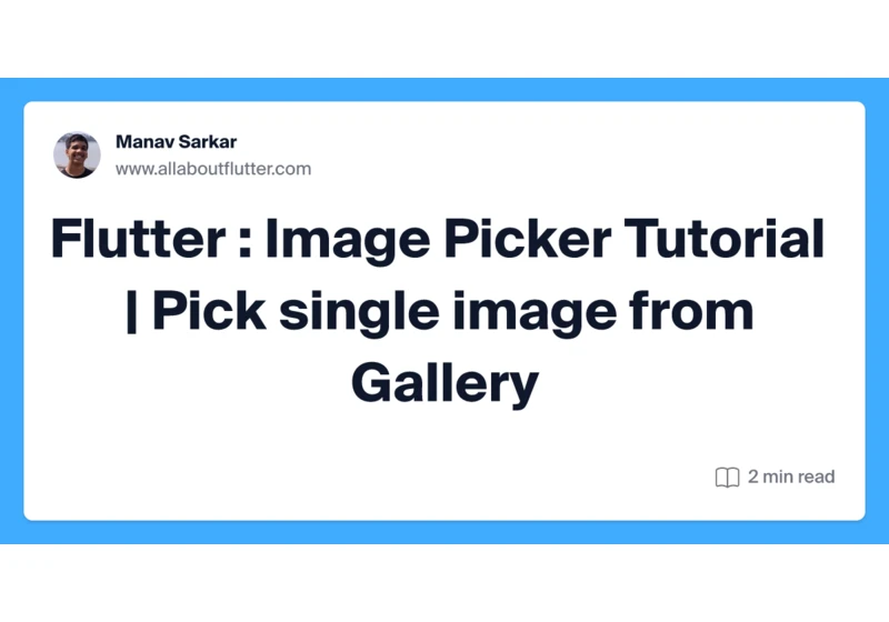 Flutter : Image Picker Tutorial | Pick single image from Gallery