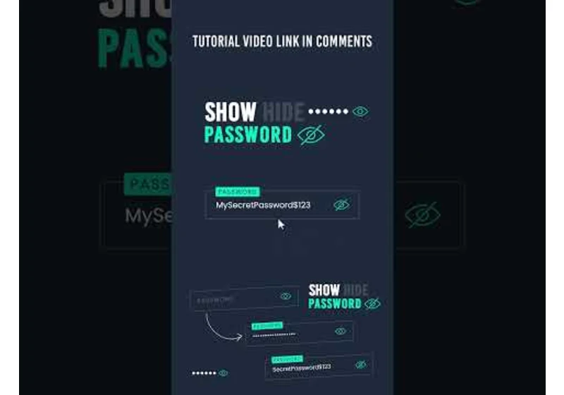 Show Hide Password with Floating Input Placeholder Text Animation | Html CSS & Javascript #shorts