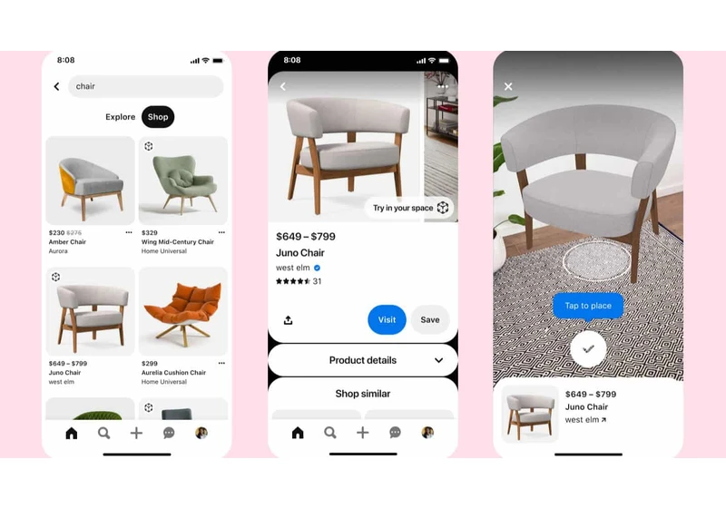 Pinterest rolls out AR ‘Try on’ feature for furniture items