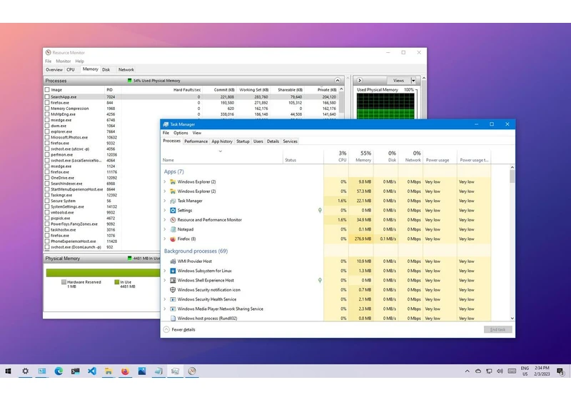  How to determine apps memory usage on Windows 10 