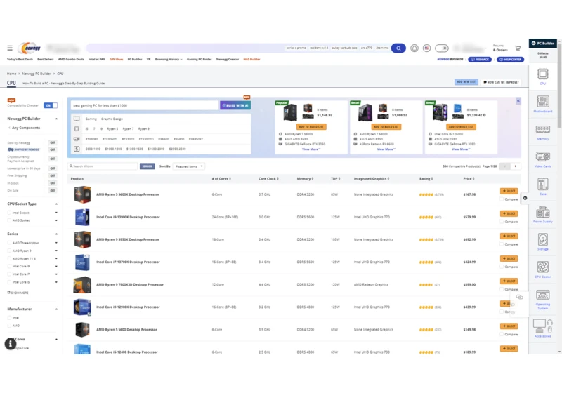  Newegg's ChatGPT-Powered PC Builder Offers Mediocre Suggestions 