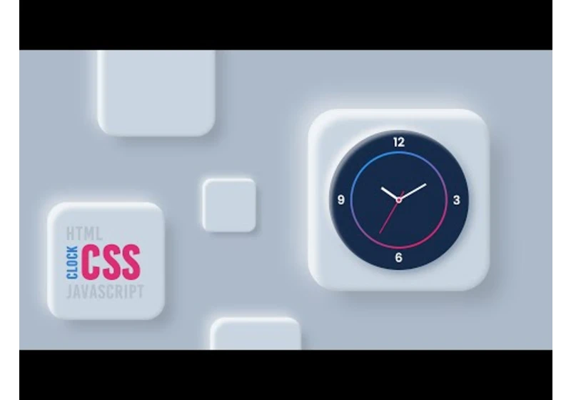 Animated Working Analog Clock using Html CSS & Javascript