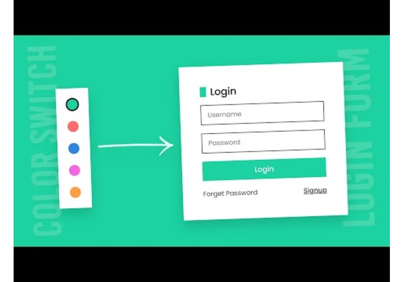 Awesome Color Switch Animated Login Page using Html CSS & Javascript