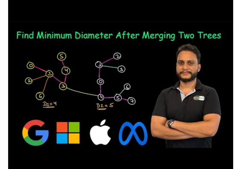 Find Minimum Diameter After Merging Two Trees