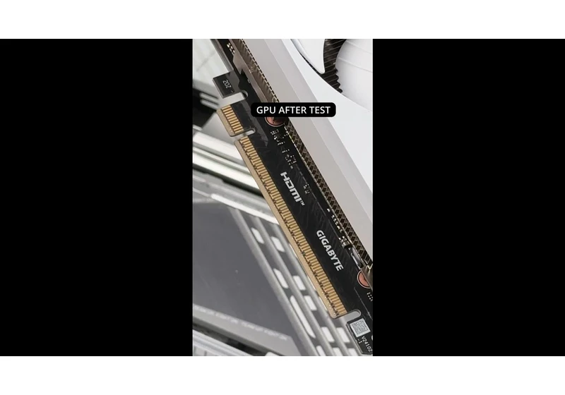  Gigabyte pokes fun at Asus’ GPU-scratching quick-release mechanism — undamaged GPU connector even after 100 insertions 