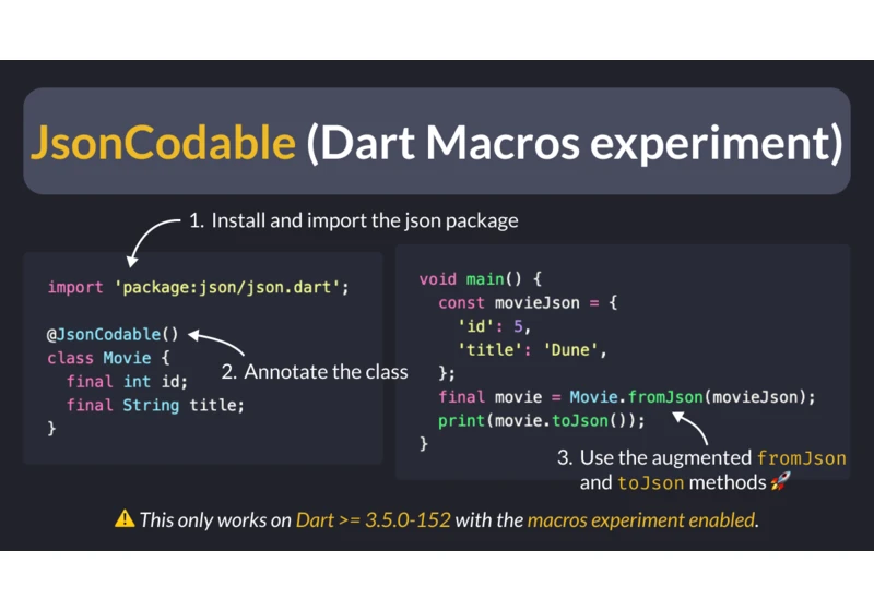 JsonCodable (Dart Macros experiment)