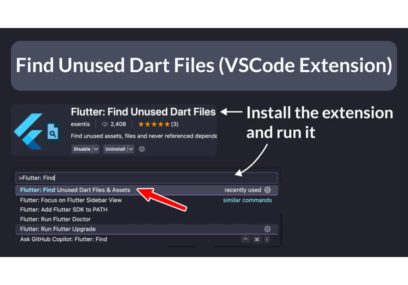 Flutter: Find Unused Dart Files (VSCode Extension)