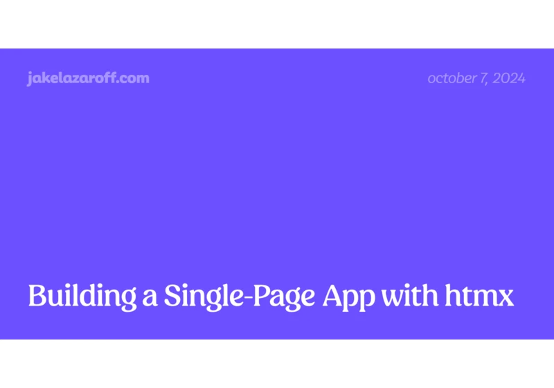 Building a Single-Page App with Htmx