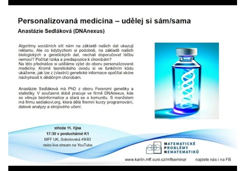 Personalizovaná medicína – udělej si sám/sama – A. Sedláková [seminář MPN 11.10.2023]