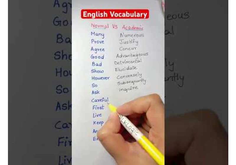 Normal vs Academic - English Vocabulary