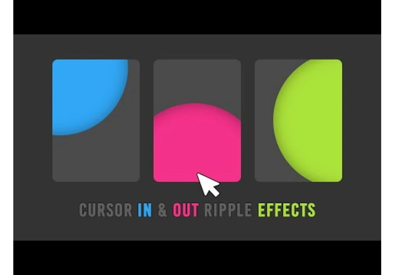 Cursor In & Out Ripple Effect using CSS & Javascript