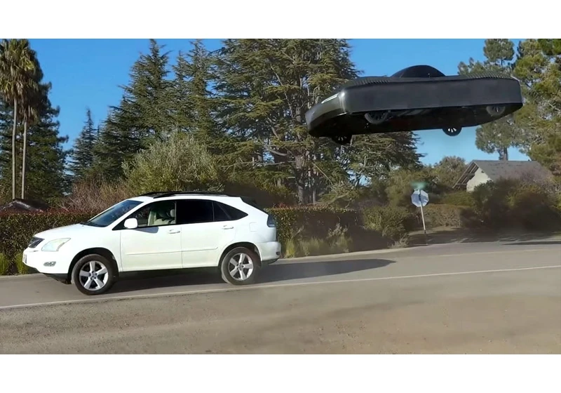 Flying Car Prototype Flies Over a Stopped Car video