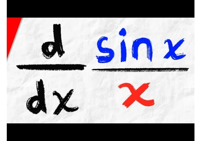 Derivative of sinx/x with Quotient Rule | Calculus 1 Exercises