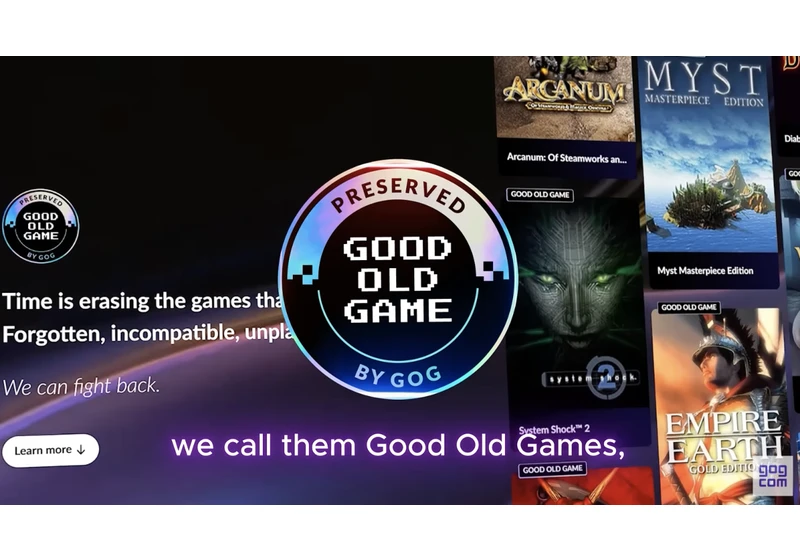 GOG's preservation label highlights classic games it's maintaining for modern hardware