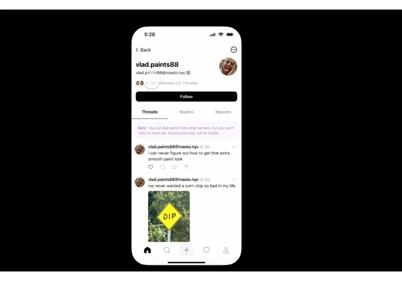 Threads now allows users to follow fediverse accounts directly in its app