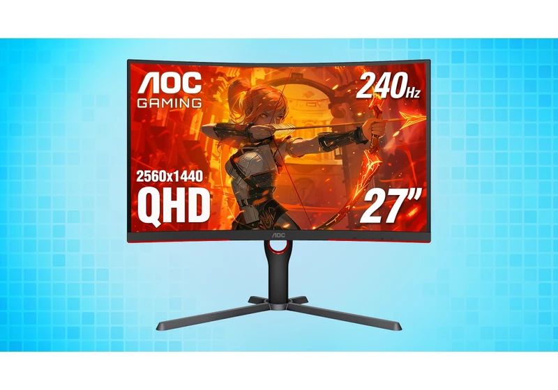  AOC 27-inch 1440p 240 Hz curved gaming monitor is at an all-time low price of $219 